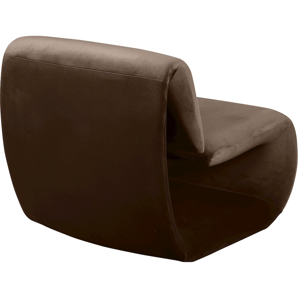 Nouveau Brown Velvet Accent Chair