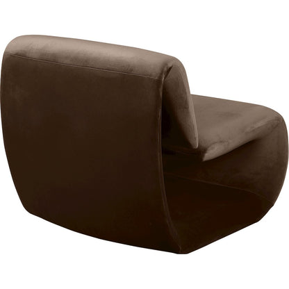 Nouveau Brown Velvet Accent Chair