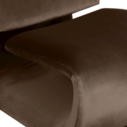 Nouveau Brown Velvet Accent Chair