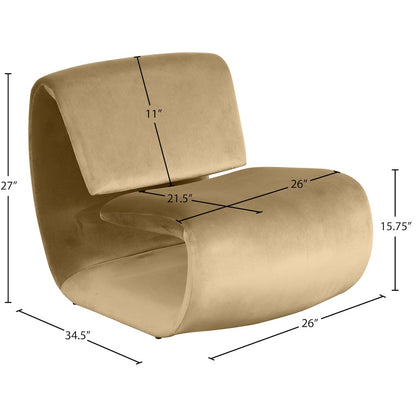 Nouveau Camel Velvet Accent Chair