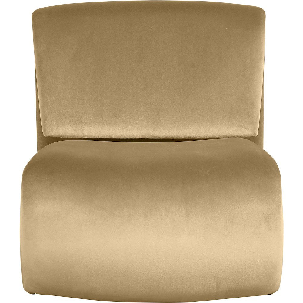 Nouveau Camel Velvet Accent Chair