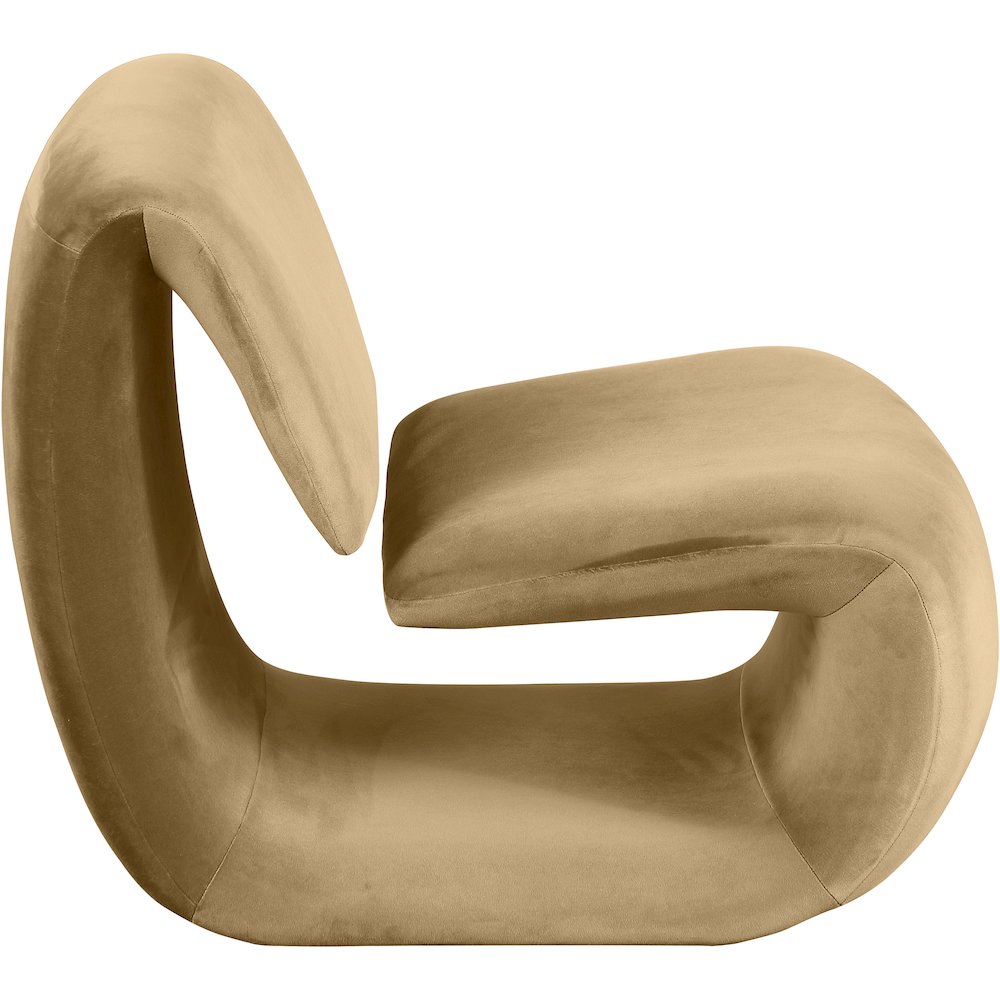 Nouveau Camel Velvet Accent Chair