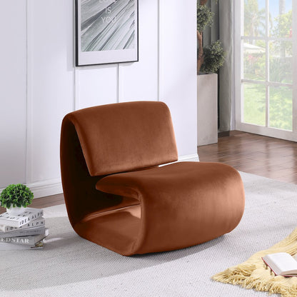 Nouveau Cognac Velvet Accent Chair