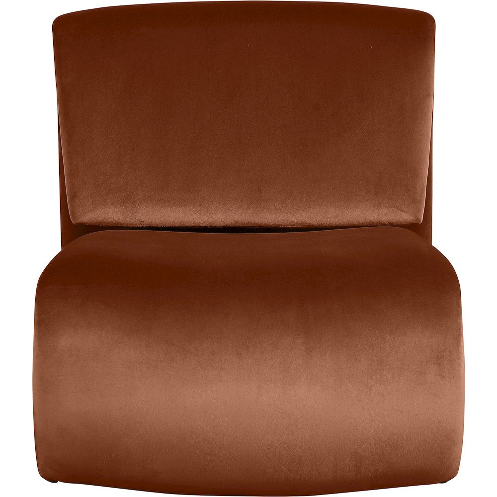 Nouveau Cognac Velvet Accent Chair