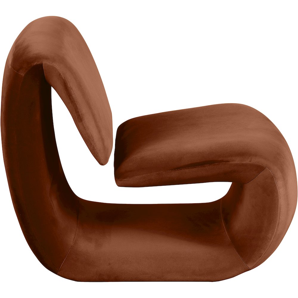 Nouveau Cognac Velvet Accent Chair