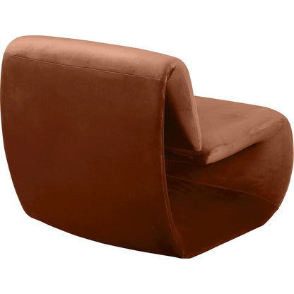 Nouveau Cognac Velvet Accent Chair