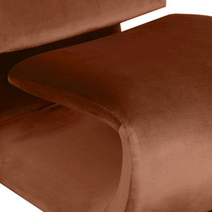 Nouveau Cognac Velvet Accent Chair