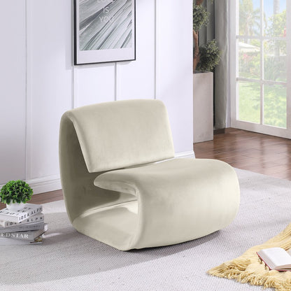 Nouveau Cream Velvet Accent Chair