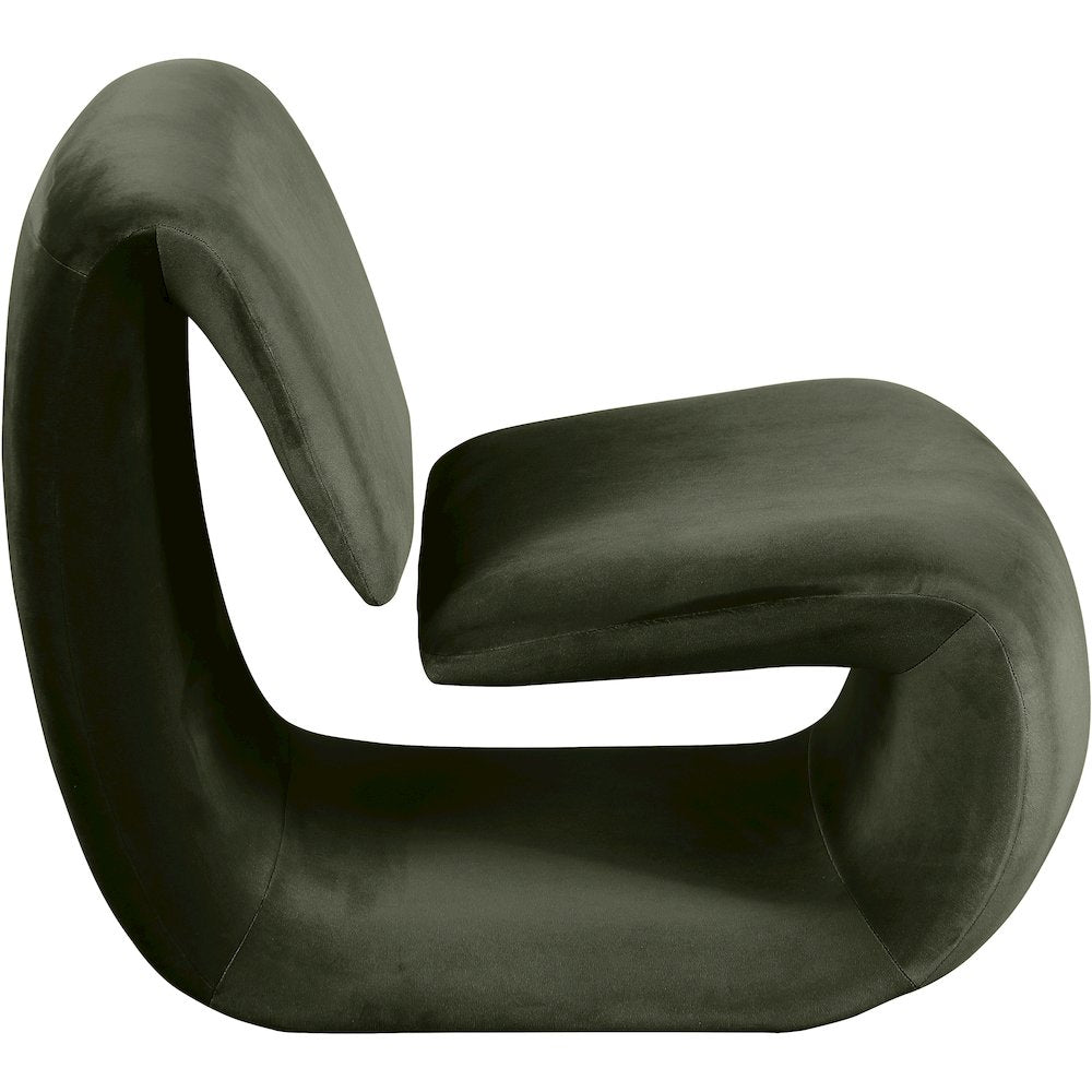 Nouveau Green Velvet Accent Chair