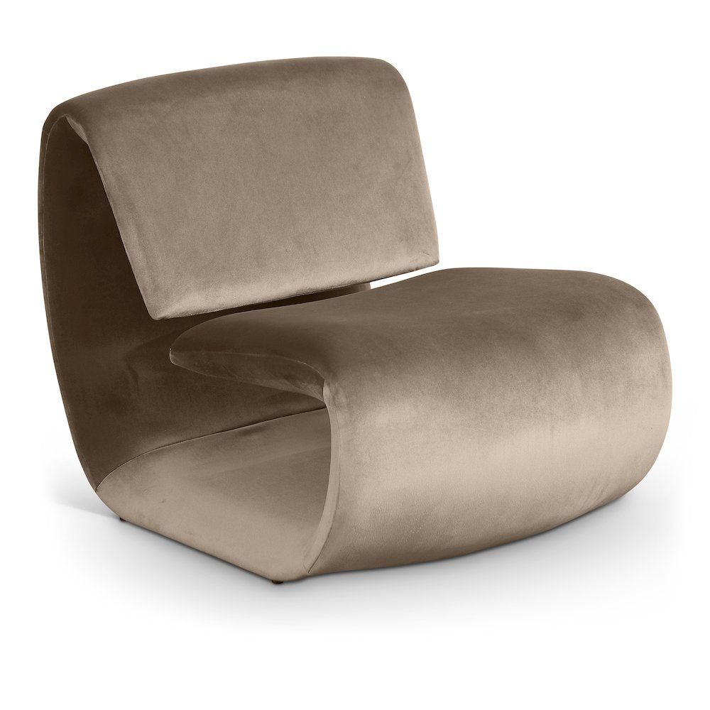 Nouveau Taupe Velvet Accent Chair
