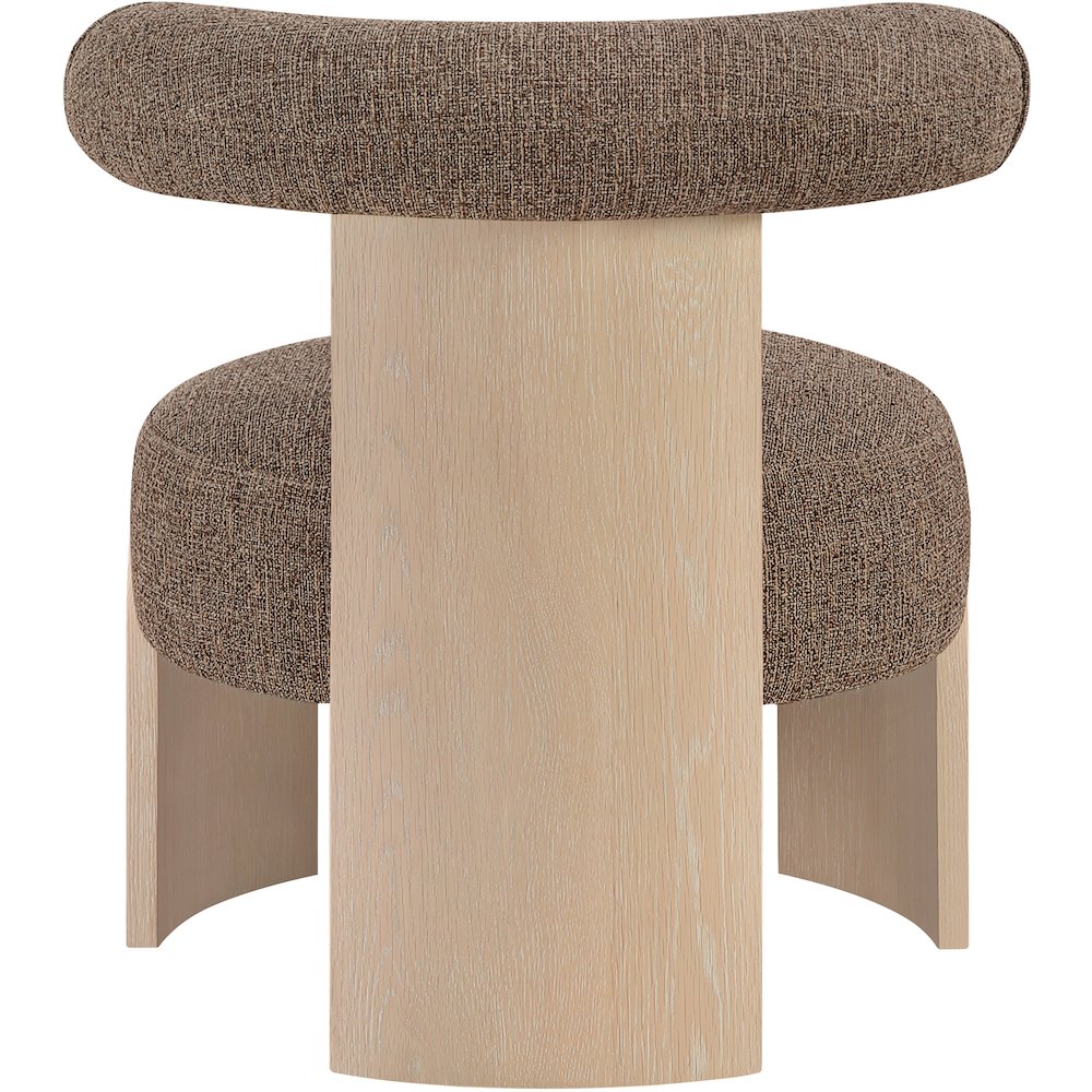 Calder Brown Linen Textured Fabric Upholstered Accent Chair