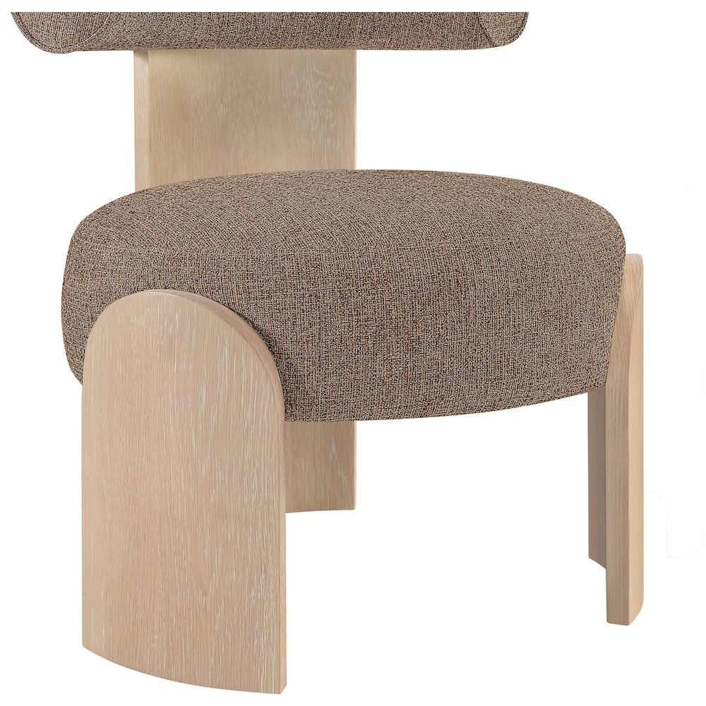 Calder Brown Linen Textured Fabric Upholstered Accent Chair