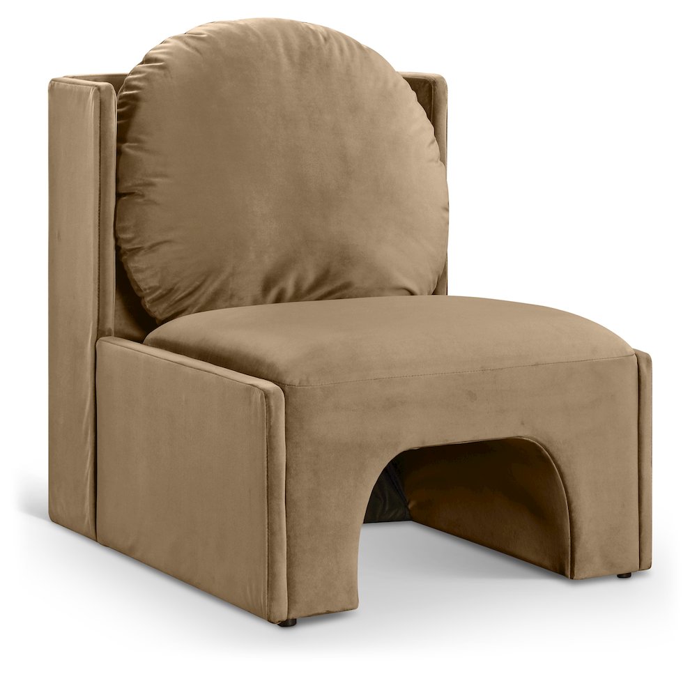 Sigma Beige Velvet Accent Chair