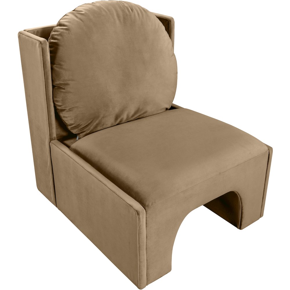 Sigma Beige Velvet Accent Chair