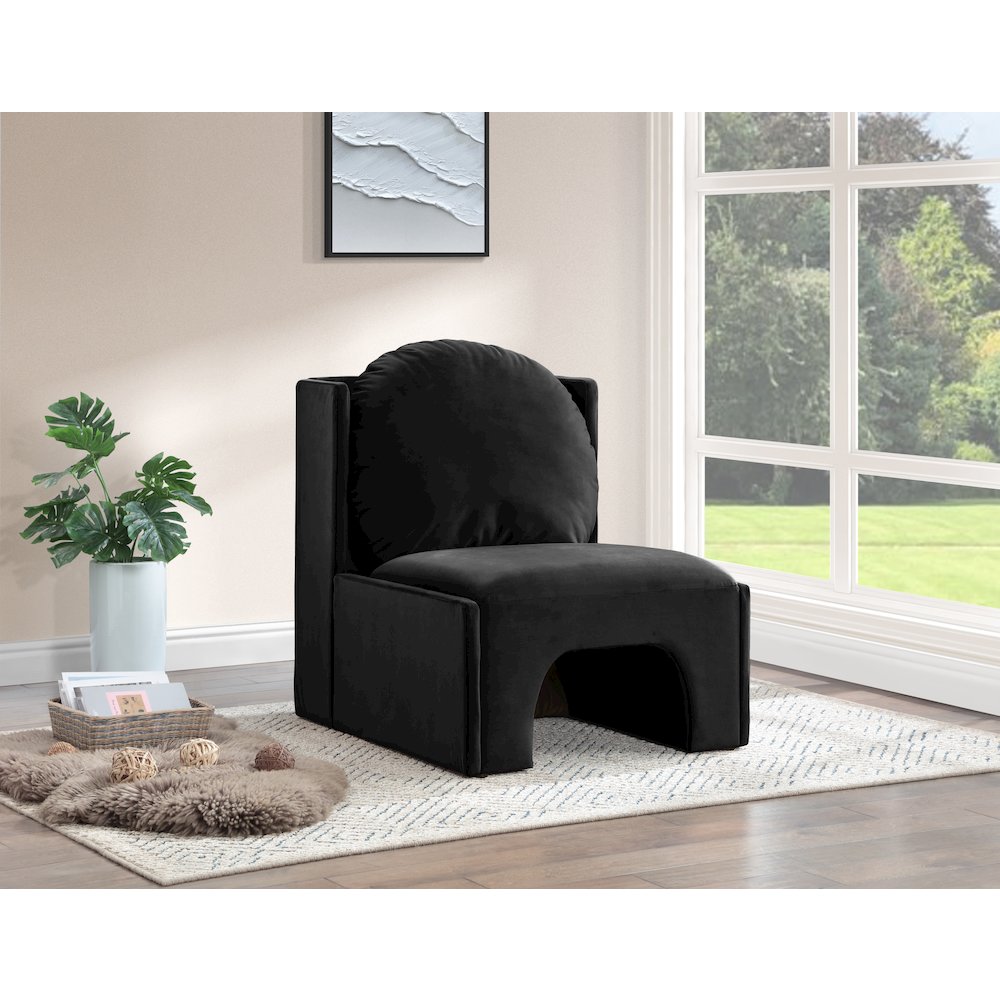 Sigma Black Velvet Accent Chair