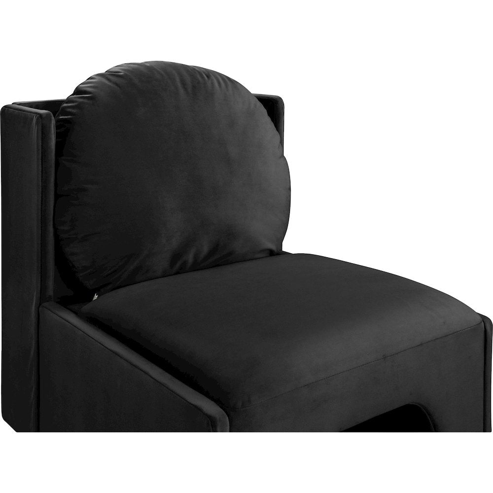 Sigma Black Velvet Accent Chair