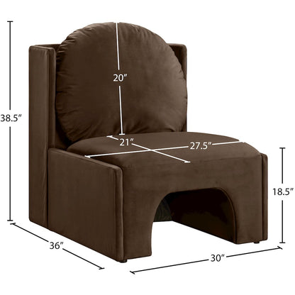 Sigma Brown Velvet Accent Chair