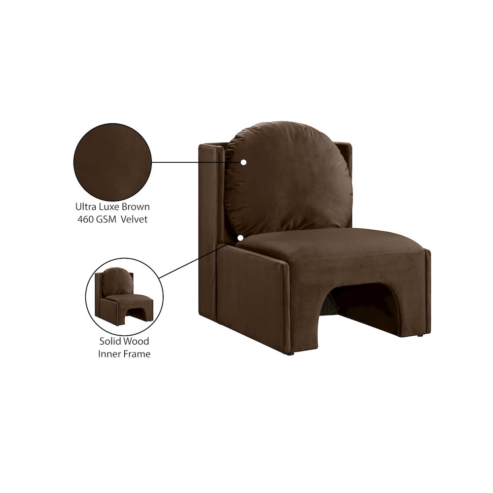 Sigma Brown Velvet Accent Chair