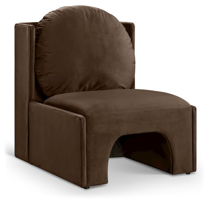 Sigma Brown Velvet Accent Chair