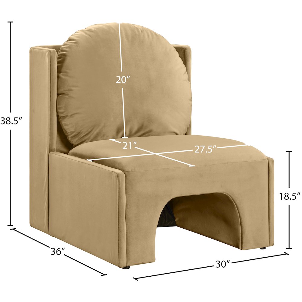 Sigma Camel Velvet Accent Chair