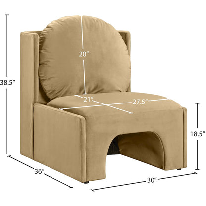 Sigma Camel Velvet Accent Chair