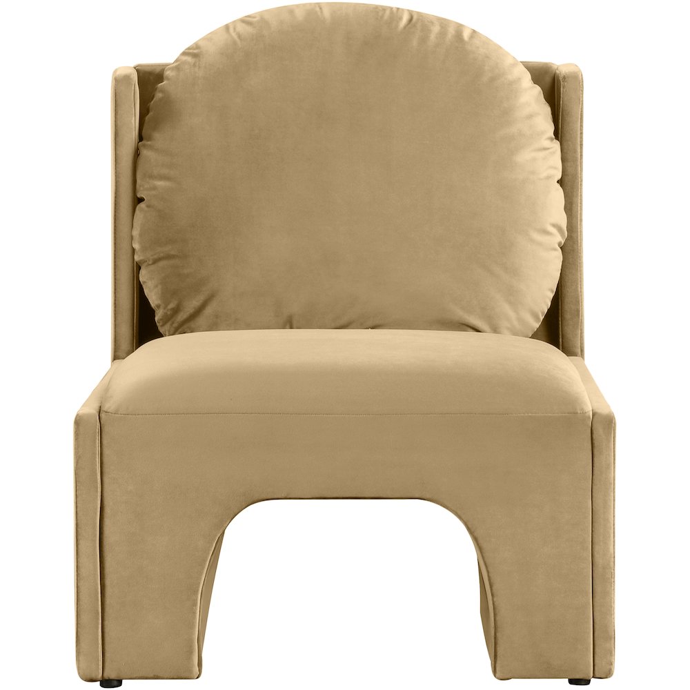 Sigma Camel Velvet Accent Chair
