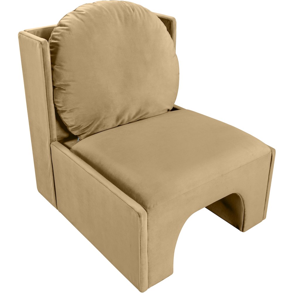 Sigma Camel Velvet Accent Chair