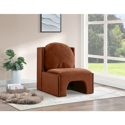 Sigma Cognac Velvet Accent Chair
