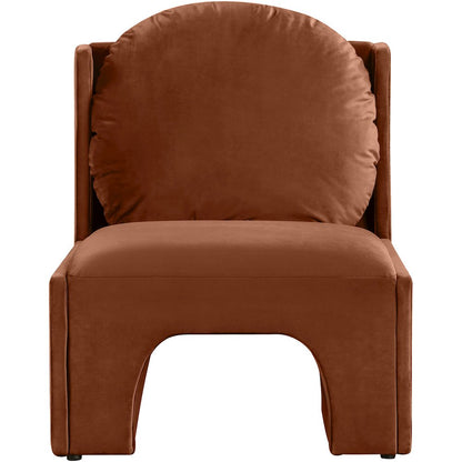 Sigma Cognac Velvet Accent Chair
