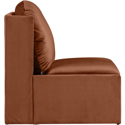 Sigma Cognac Velvet Accent Chair