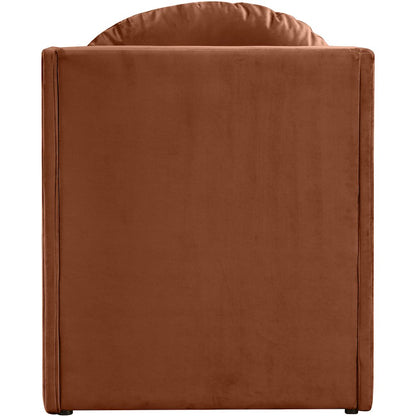 Sigma Cognac Velvet Accent Chair