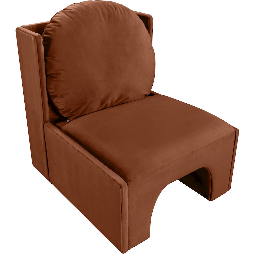 Sigma Cognac Velvet Accent Chair
