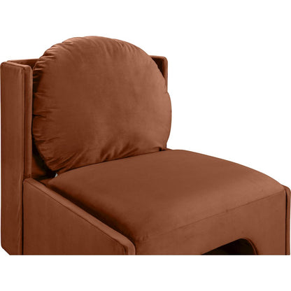 Sigma Cognac Velvet Accent Chair
