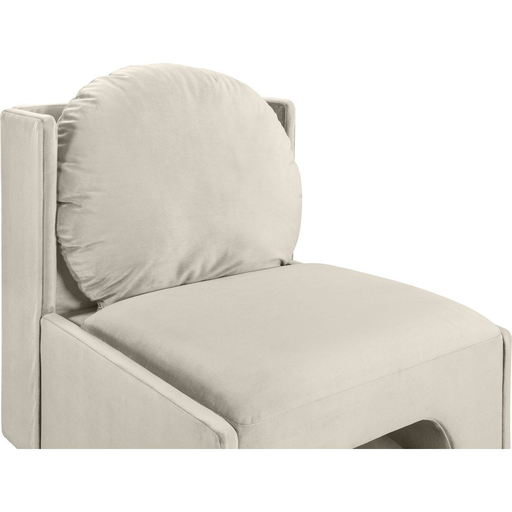Sigma Cream Velvet Accent Chair