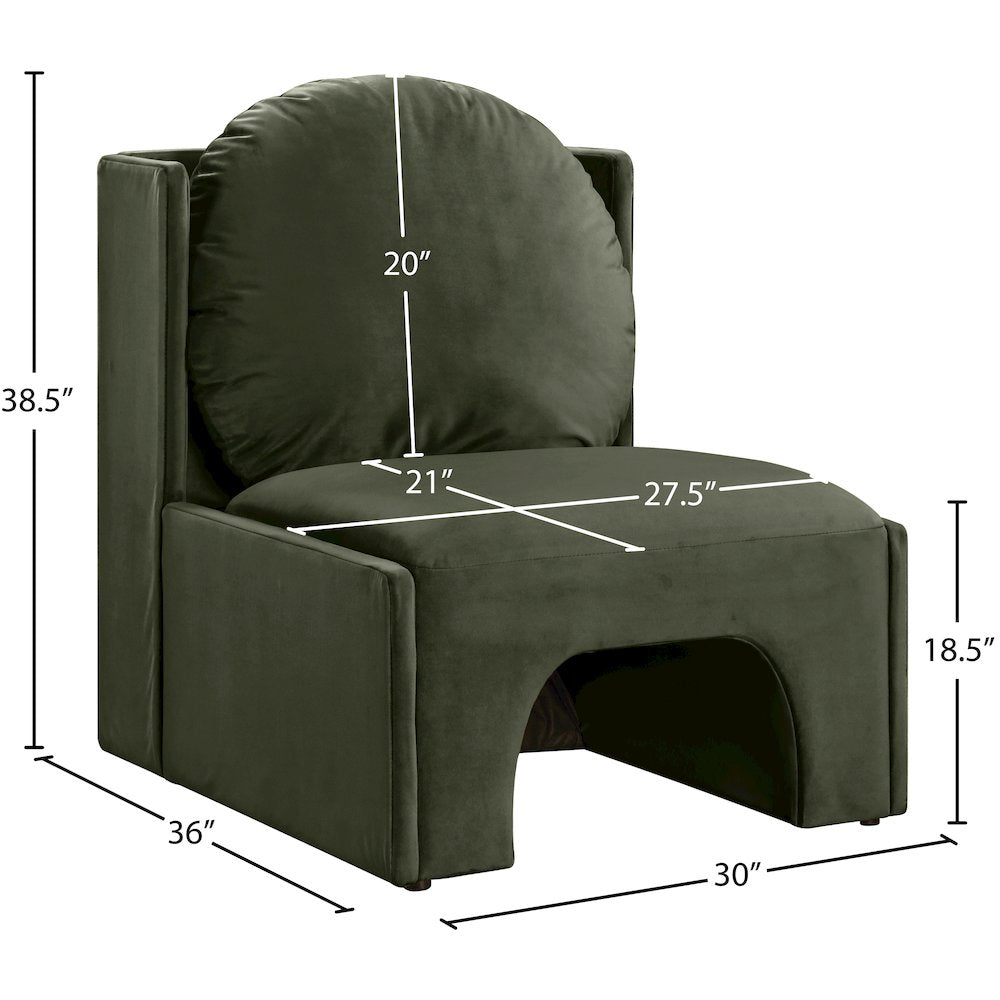 Sigma Green Velvet Accent Chair