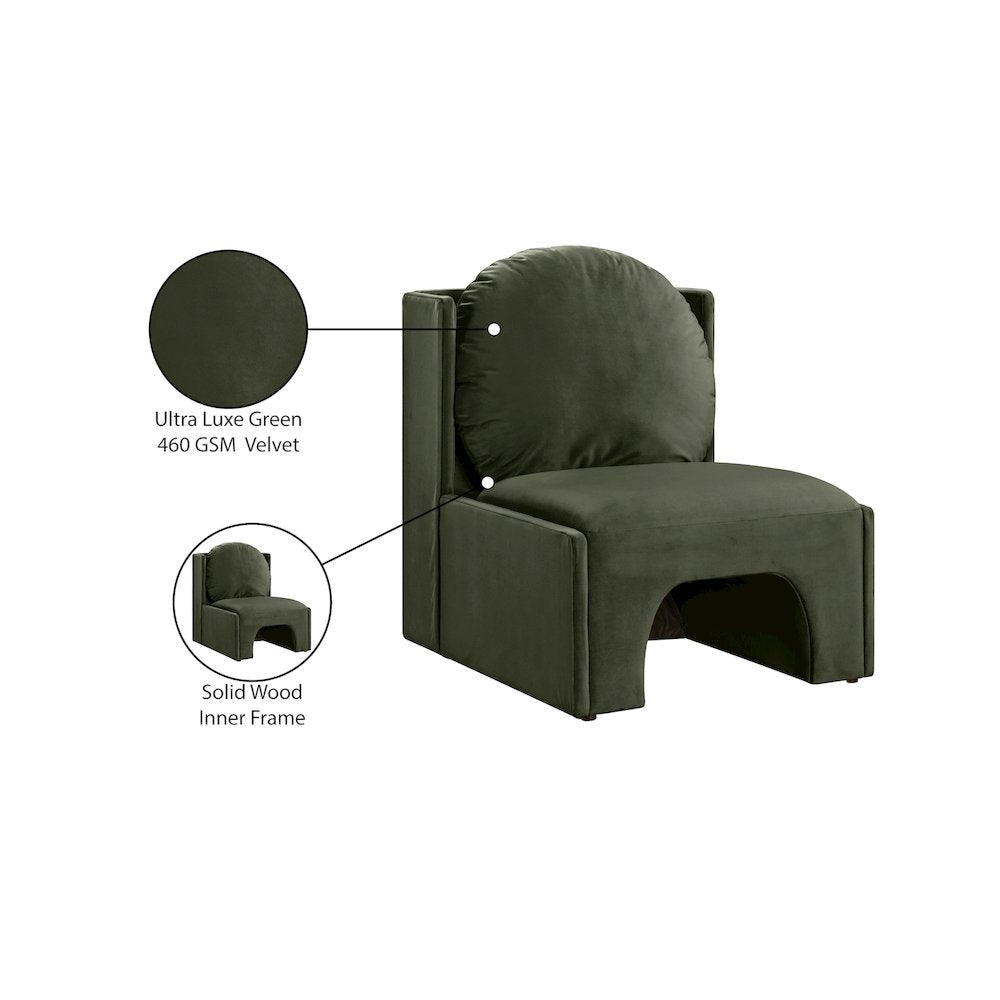 Sigma Green Velvet Accent Chair
