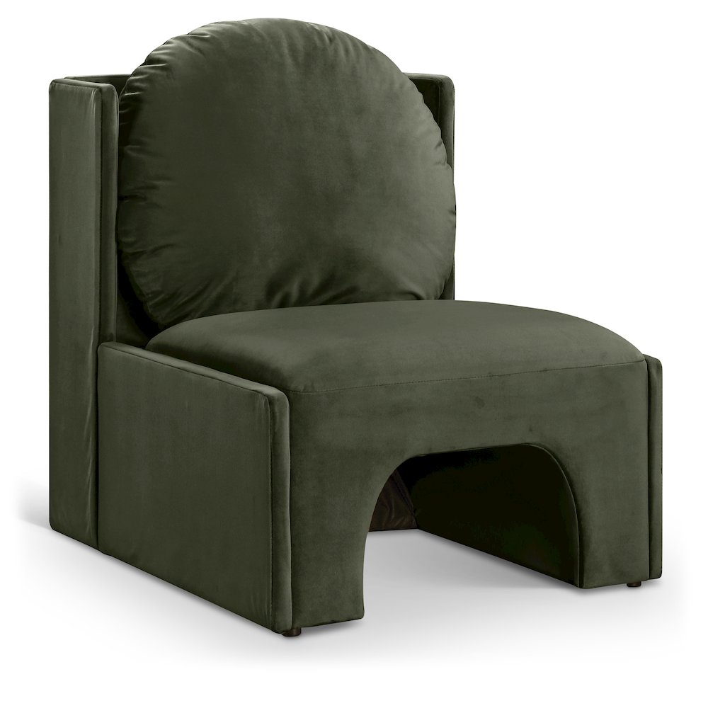 Sigma Green Velvet Accent Chair