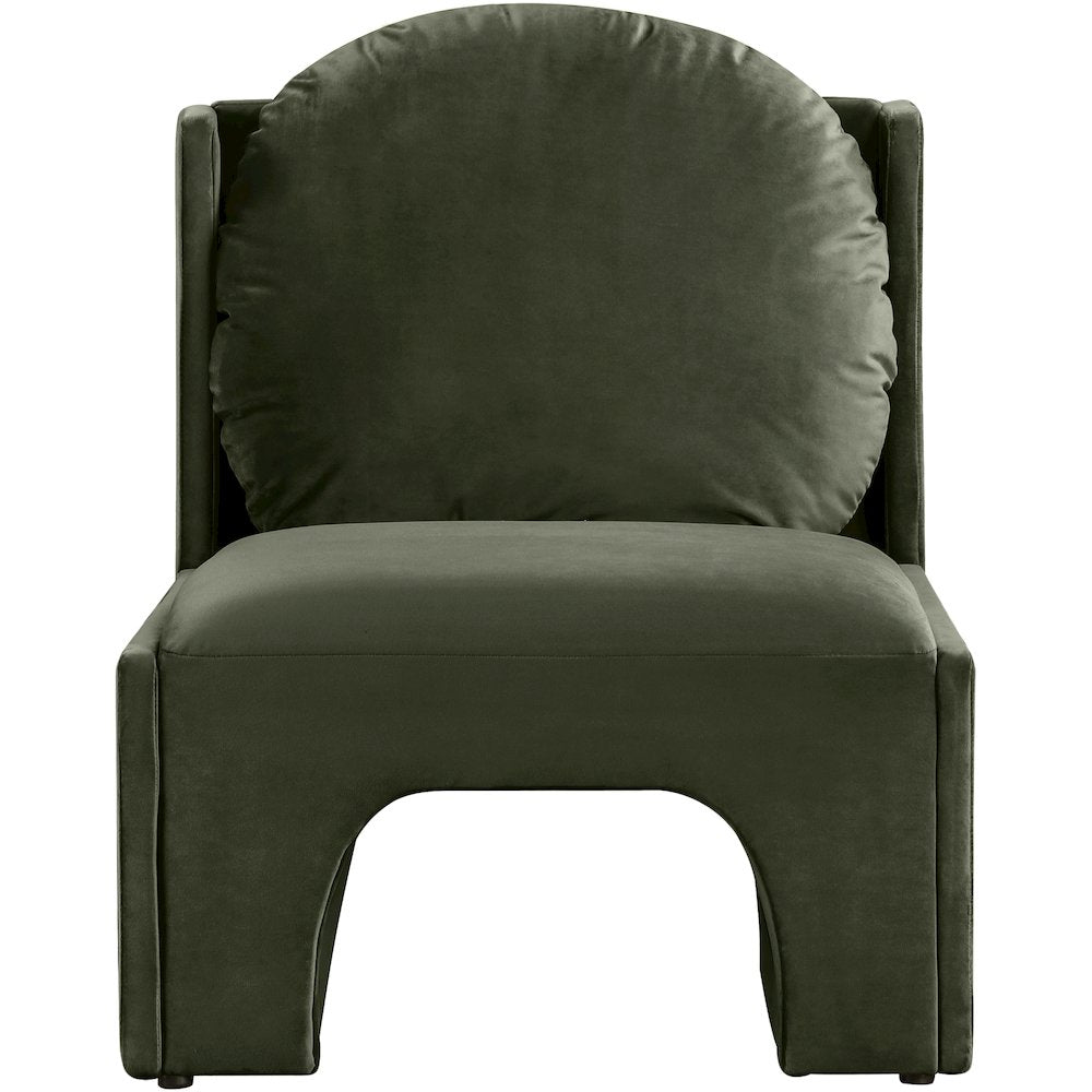 Sigma Green Velvet Accent Chair