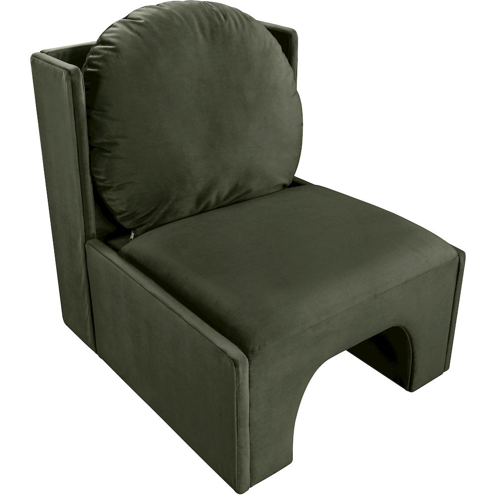 Sigma Green Velvet Accent Chair