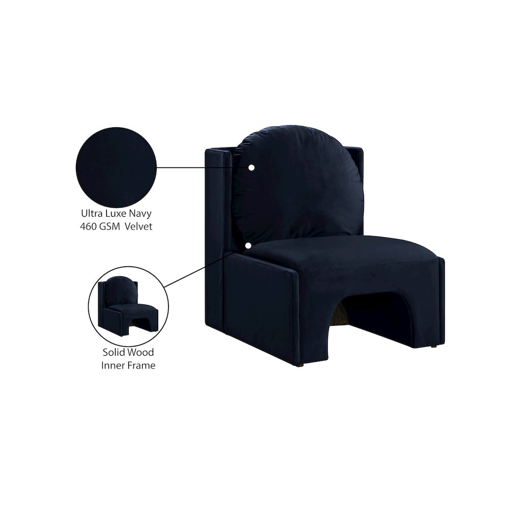 Sigma Navy Velvet Accent Chair