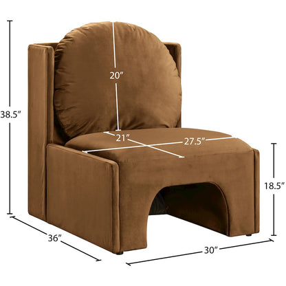Sigma Saddle Velvet Accent Chair