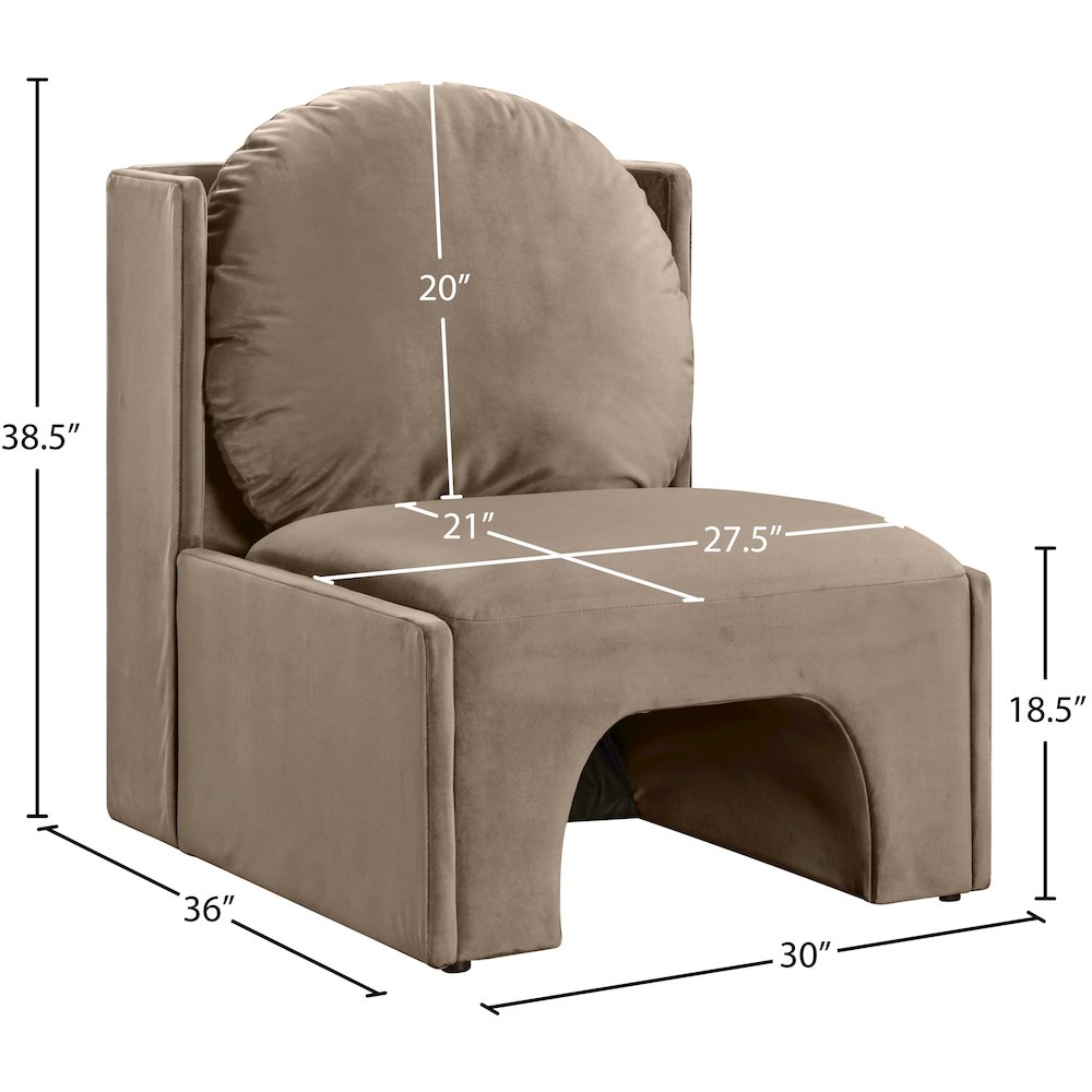 Sigma Taupe Velvet Accent Chair