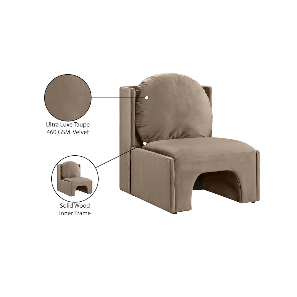 Sigma Taupe Velvet Accent Chair