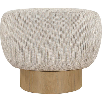 Avella Beige Interwoven Fabric Upholstered Swivel Accent Chair
