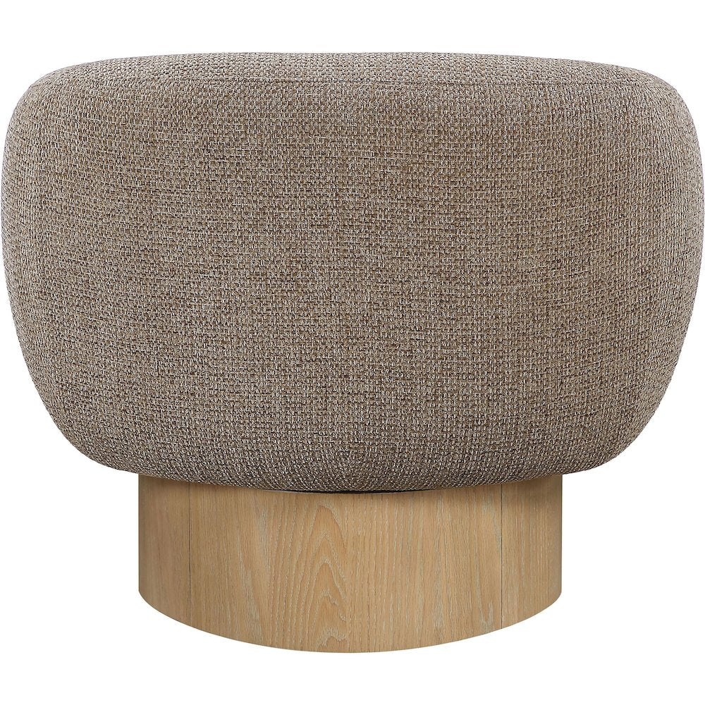 Avella Brown Interwoven Fabric Upholstered Swivel Accent Chair