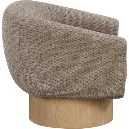 Avella Brown Interwoven Fabric Upholstered Swivel Accent Chair