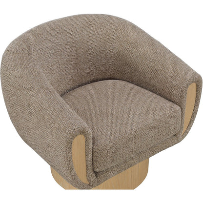 Avella Brown Interwoven Fabric Upholstered Swivel Accent Chair