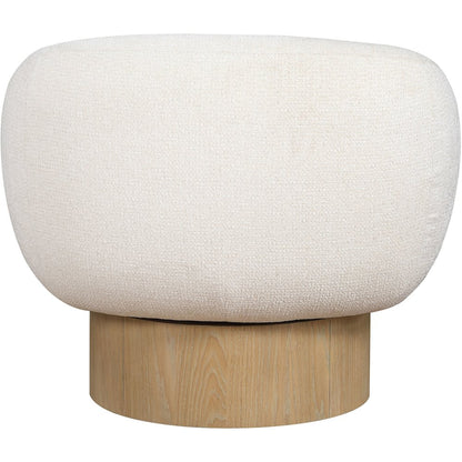 Avella Cream Interwoven Fabric Upholstered Swivel Accent Chair