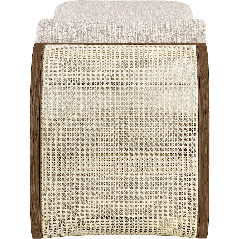 Zephyr Beige Linen Textured Fabric Upholstered Chaise