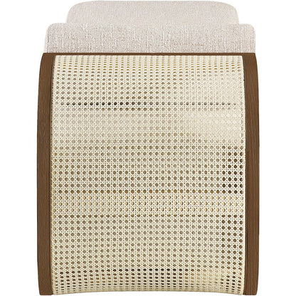 Zephyr Beige Linen Textured Fabric Upholstered Chaise